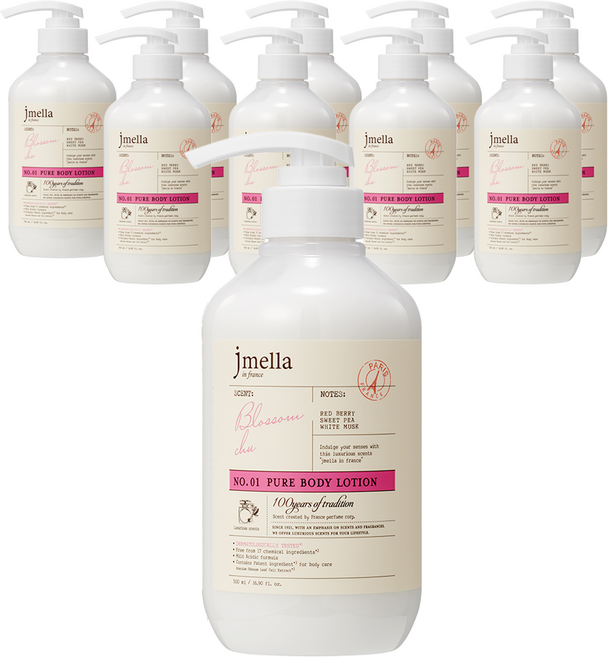 제이멜라 인 프랑스 퓨어 블러썸 츄 바디 로션, 500ml, 10개