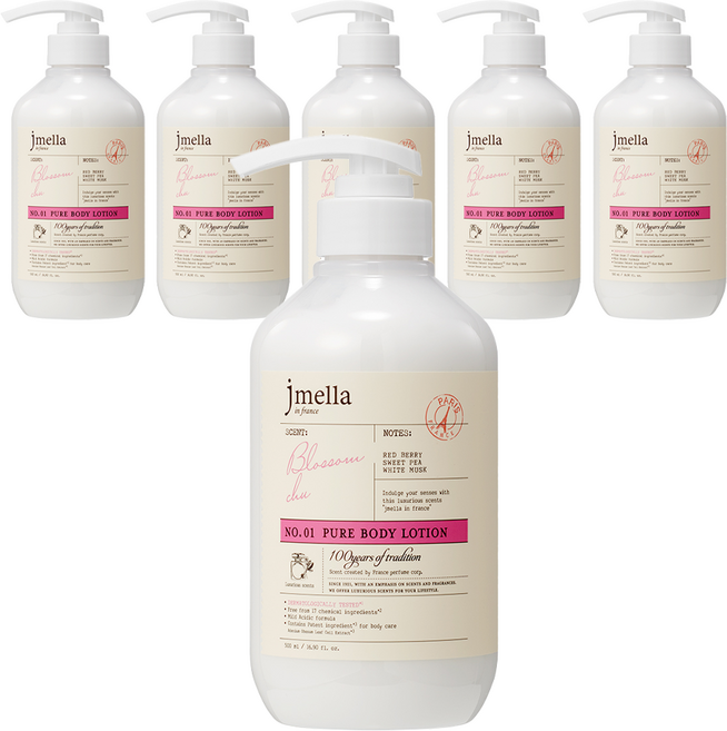 제이멜라 인 프랑스 퓨어 블러썸 츄 바디 로션, 500ml, 6개
