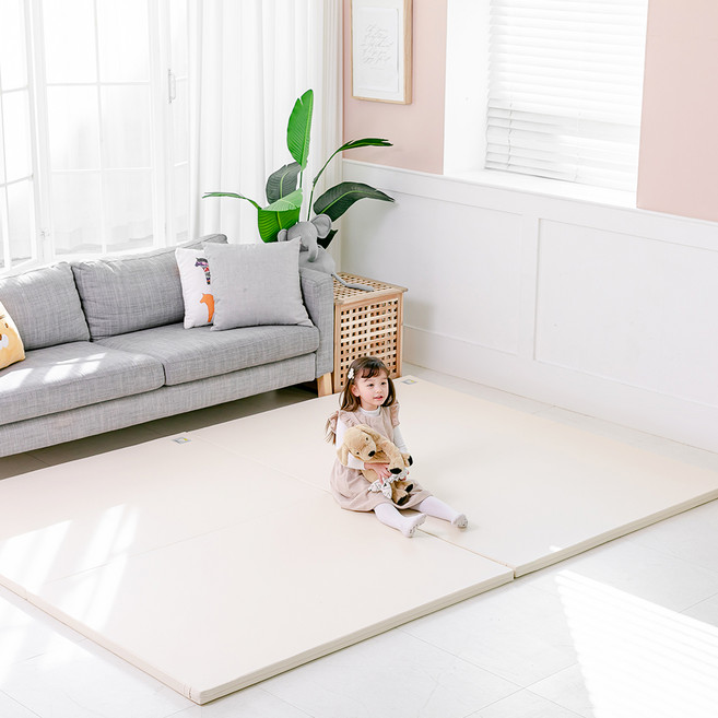 엘라즈 베이비 제로갭 항균인증 유아 폴더매트, 아이보리