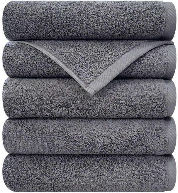 송월타월 호텔수건 크러쉬 150g 30수 면사, 진회색, 5개