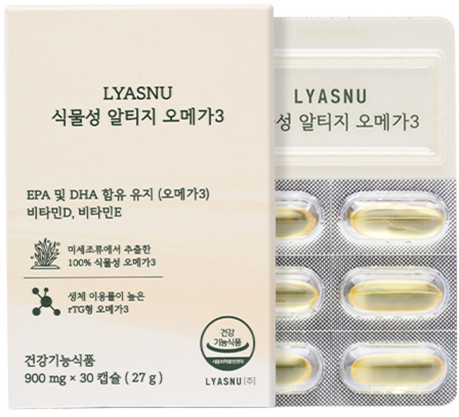 리아에스엔유 식물성 알티지 오메가3, 1개, 30정