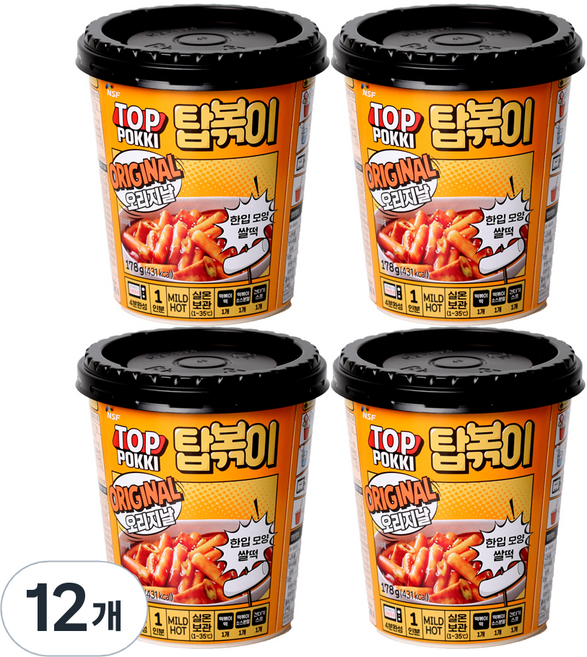 탑볶이 컵 오리지널, 178g, 12개