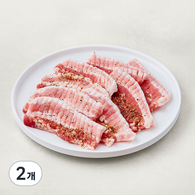 푸드랩플러스 시그니처 시즈닝 삼겹살, 2개, 500g