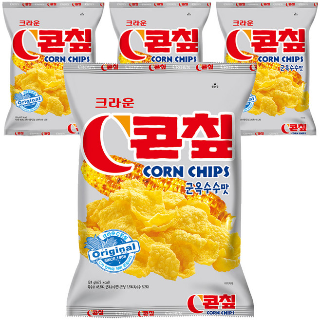 CROWN 皇冠 玉米脆片, 124g, 4包