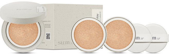 [비건뷰티] 숨37도 스킨스테이 소프트 글로우 쿠션 파운데이션 본품 13g + 리필 2p 세트, 02호, 1개