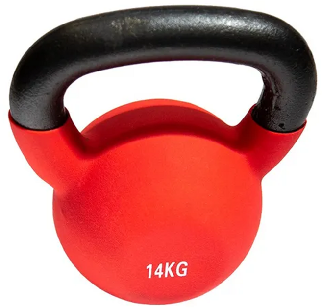 AB Sport 包膠壺鈴 14KG 紅色 鐵製手柄打磨光滑處理, 1個
