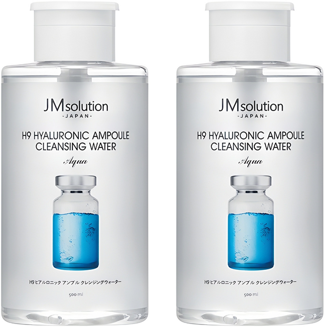 제이엠솔루션 H9 히아루로닉 앰플 클렌징 워터 아쿠아, 500ml, 2개