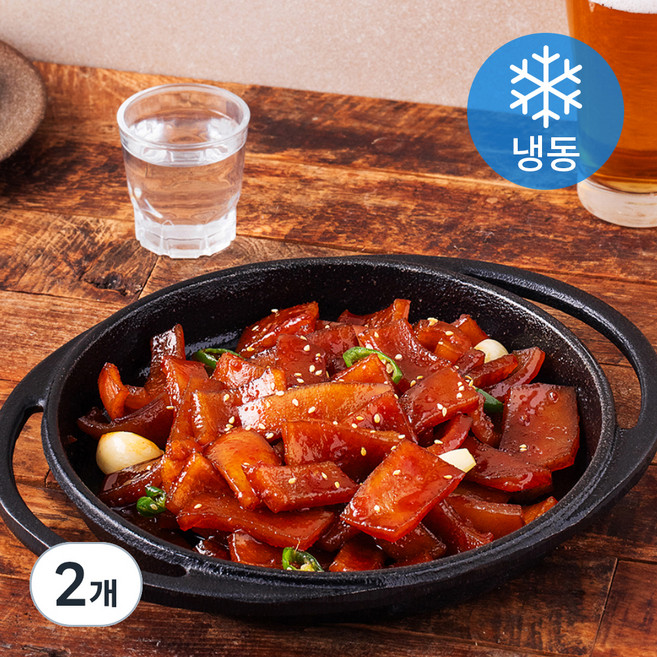 에브리쿡 매콤양념 돼지 껍데기 (냉동), 300g, 2개