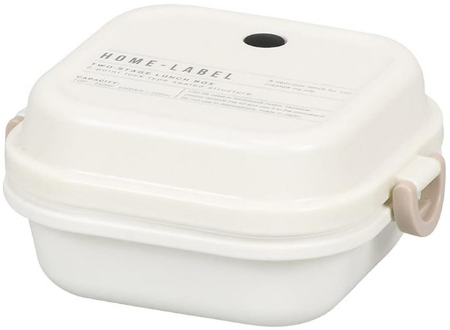 PEARL LIFE 珍珠金屬 方形便當盒 日本製 Home Label II D-6726 S, 白色, 1個