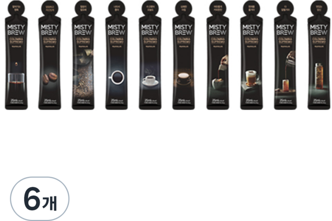 미스티브루 콜롬비아 수프리모 액상 스틱 더치커피, 25ml, 10개입, 6개