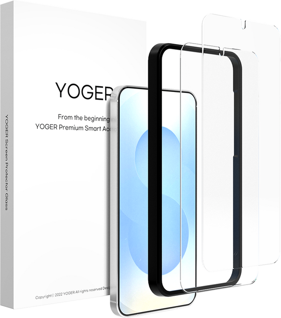 요거 풀커버 강화유리 휴대폰 액정보호필름, 2개