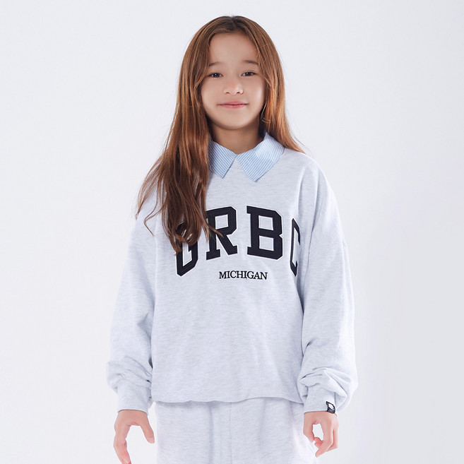 고스트리퍼블릭 아동용 GRBC 빅 패치 기모 오버핏 쭈리 맨투맨 JMT-J148