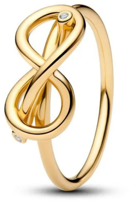 PANDORA 潘多拉 女款無限結戒指 163759C01 + 購物袋