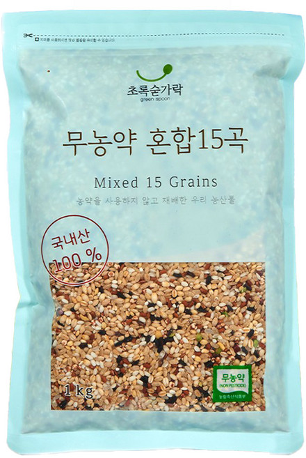 초록숟가락 무농약 혼합15곡, 1kg, 1개