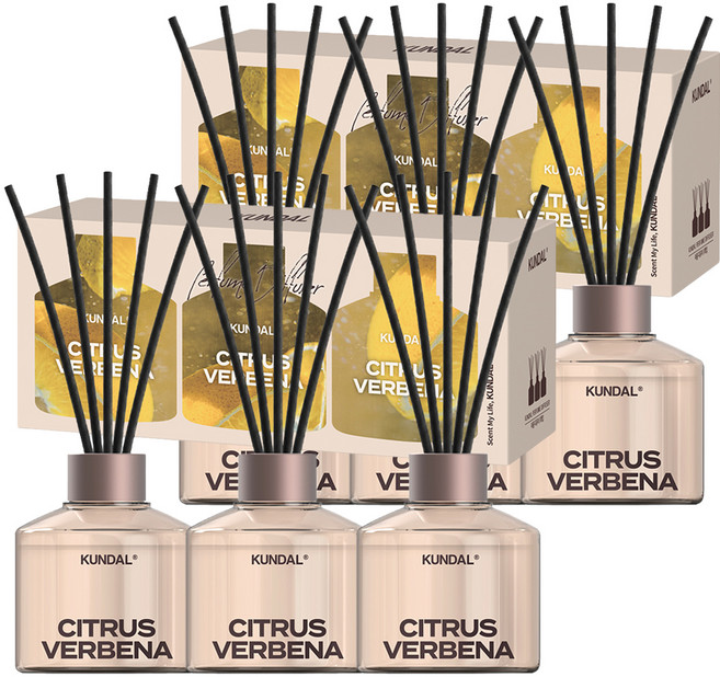 쿤달 시그니처 퍼퓸 디퓨저 + 섬유스틱 세트, 시트러스버베나, 200ml, 6개