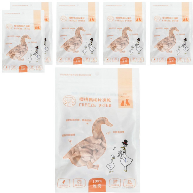 PETCOOK 派庫廚房 3個月以上 凍乾 犬貓通用, 櫻桃鴨柳片, 40g, 6包