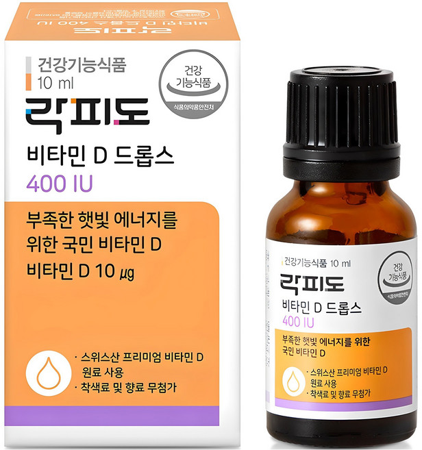 락피도 비타민D 드롭스 400IU, 10ml, 1개