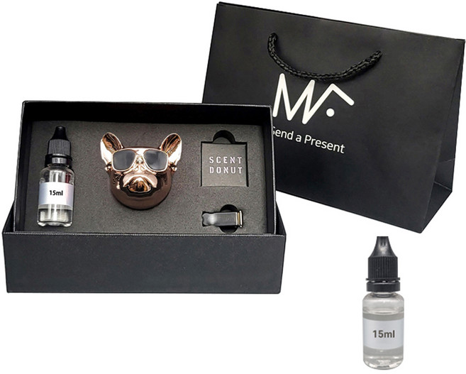 엠퓨처 불독 차량용 방향제 로즈브론즈 세트, 1세트, 주르메르데스