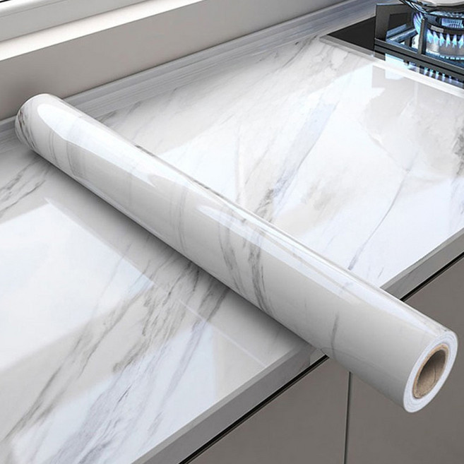 大理石 防水自黏壁紙 C161, 爵士白, 4個