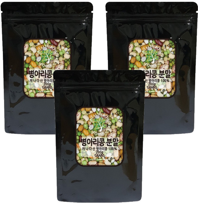 캐나다산 병아리콩 분말, 200g, 3개