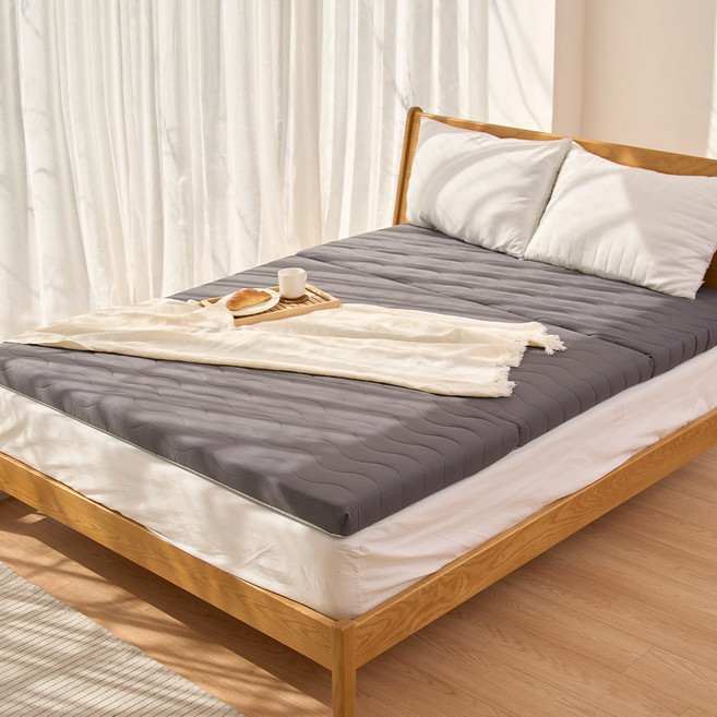 리브맘 허리엔 3단 접이식 탄탄 매트리스 토퍼, 차콜, 8cm