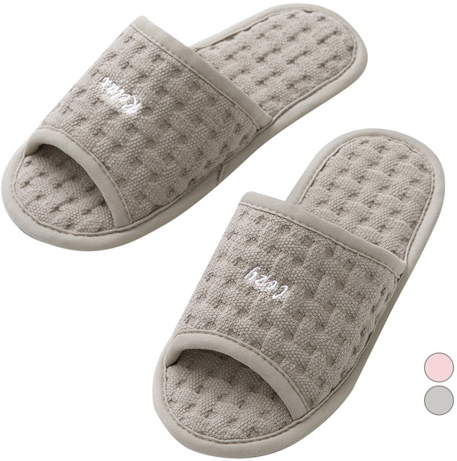 베이스알파에센셜_레터링 코튼 거실화, Grey, 1개