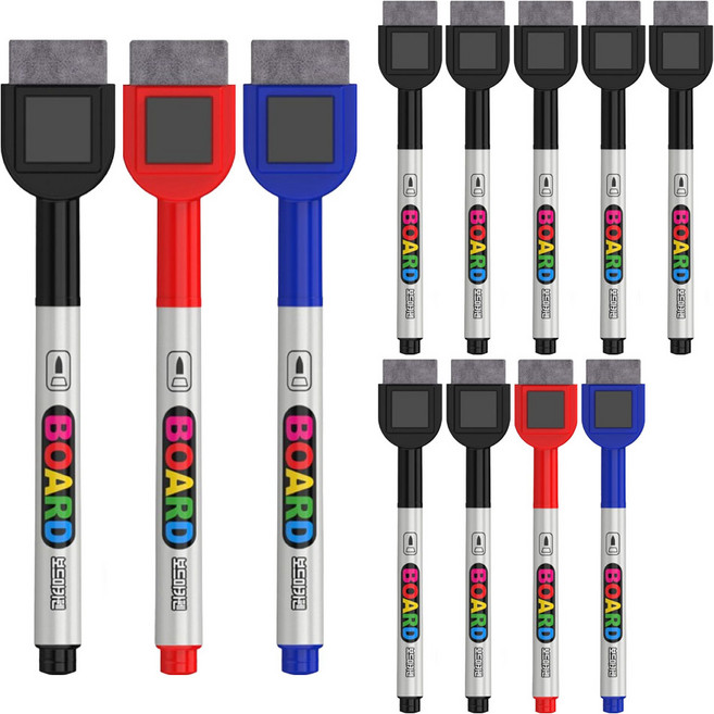 펜맥스 지우개 보드마카 202, 흑색, 청색, 적색, 2개