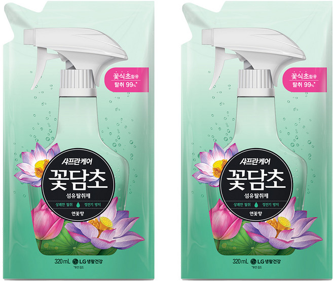 샤프란꽃담초 섬유탈취제 연꽃향 리필, 320ml, 2개