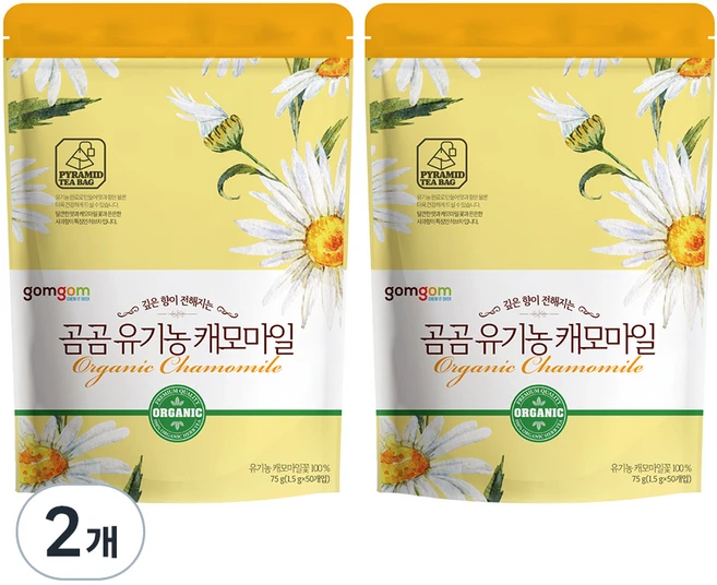 곰곰 유기농 캐모마일 삼각티백, 1.5g, 50개입, 2개 - 쿠팡