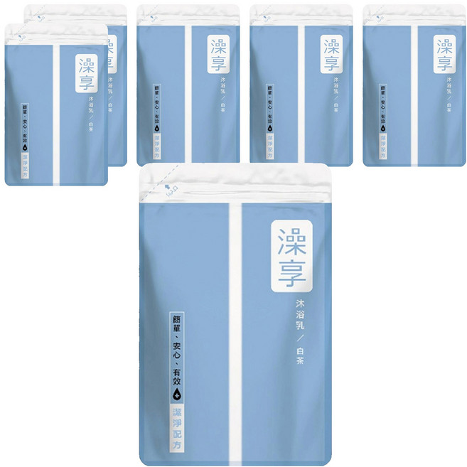 澡享 沐浴乳補充包 白茶, 650g, 6包
