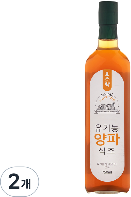 고스락 유기농 양파식초, 2개, 750ml