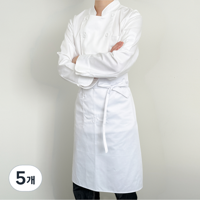 네오 조리 서빙 허리앞치마, 흰색, 5개