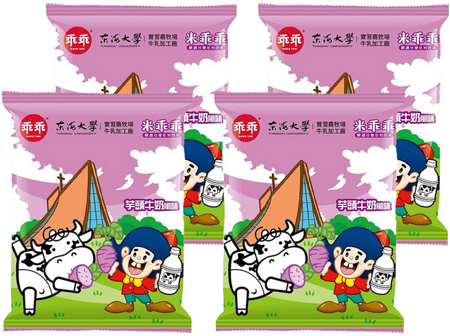 乖乖 東海大學 米乖乖 芋頭牛奶風味, 4包, 52g