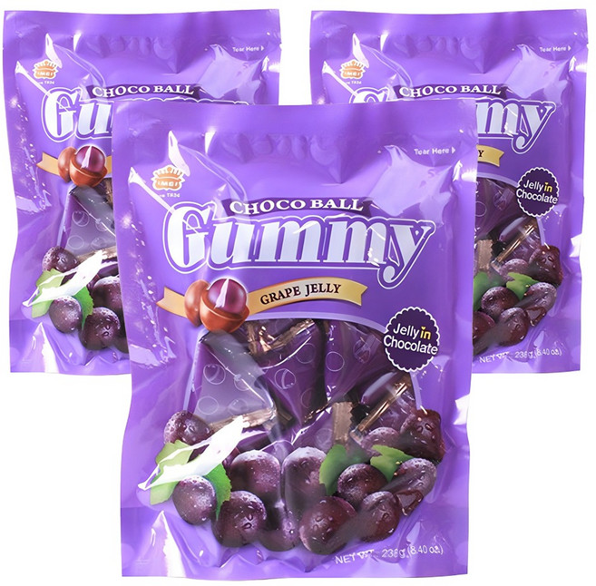 이메이 구미초코볼 포도맛, 238g, 3개