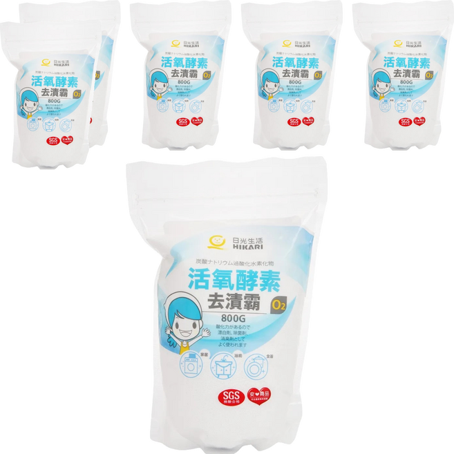 HIKARI 日光生活 活氧酵素去漬霸, 800g, 6包