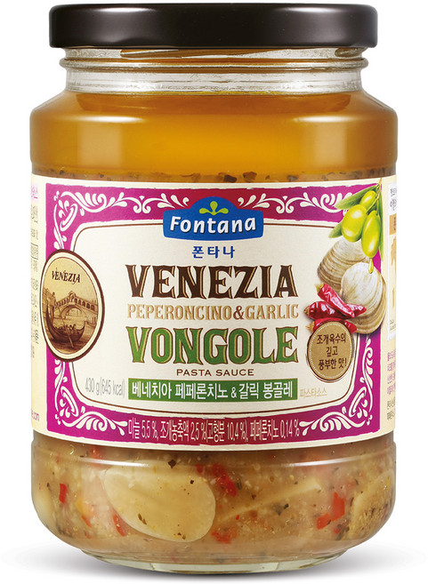 폰타나 베네치아 페페론치노&갈릭 봉골레 파스타소스, 430g, 1개