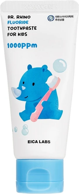 에이카랩스 코뿔소 어린이 불소 치약 청포도향, 60g, 1개 - 쿠팡