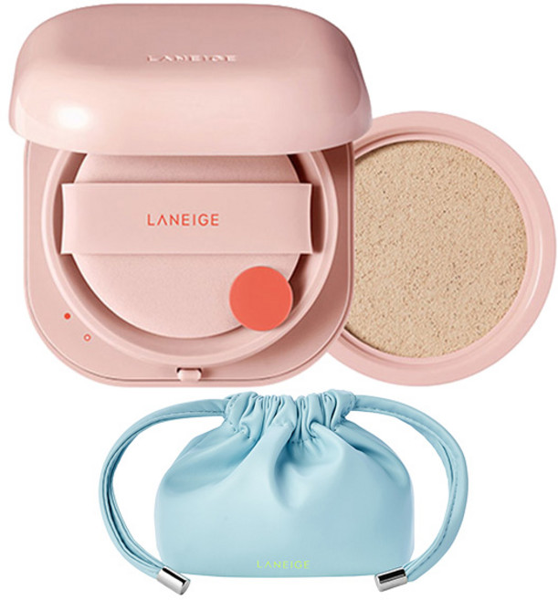 라네즈 네오 글로우 쿠션 파운데이션 본품 15g + 리필 15g + 뮤이쿠션 복조리 파우치, 25N1 탠(쿠션, 리필), 단일색상(파우치), 1개