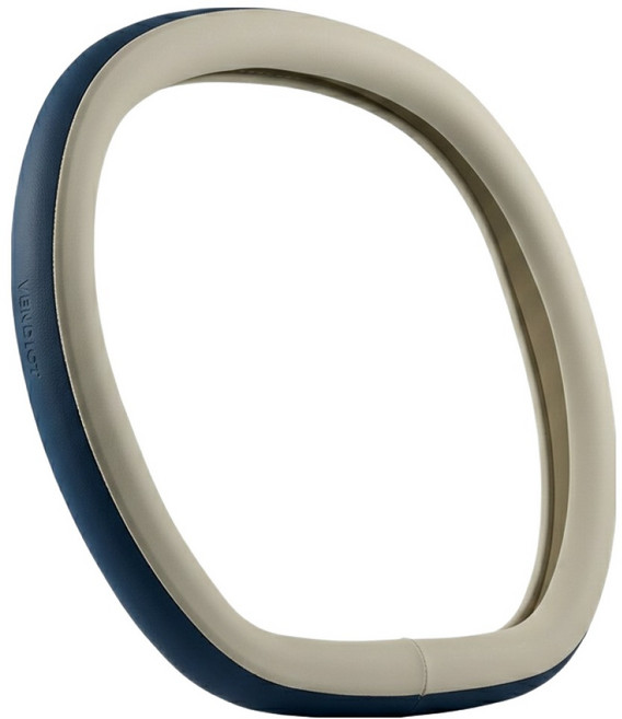 벤딕트 차량용 투톤 핸들 커버 타공 더블 D컷 순정형, 샌드베이지 + 네이비