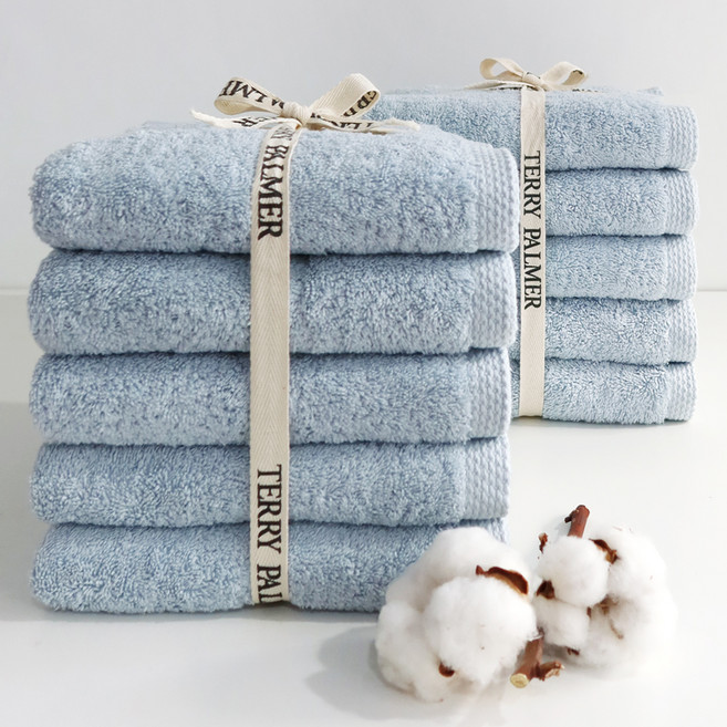 테리파머 호텔 수건 200g 30수 면사, 베이비블루, 10개