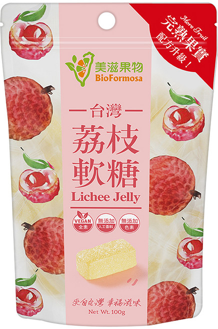 BioFormosa 美滋果物 荔枝果汁軟糖, 100g, 1包