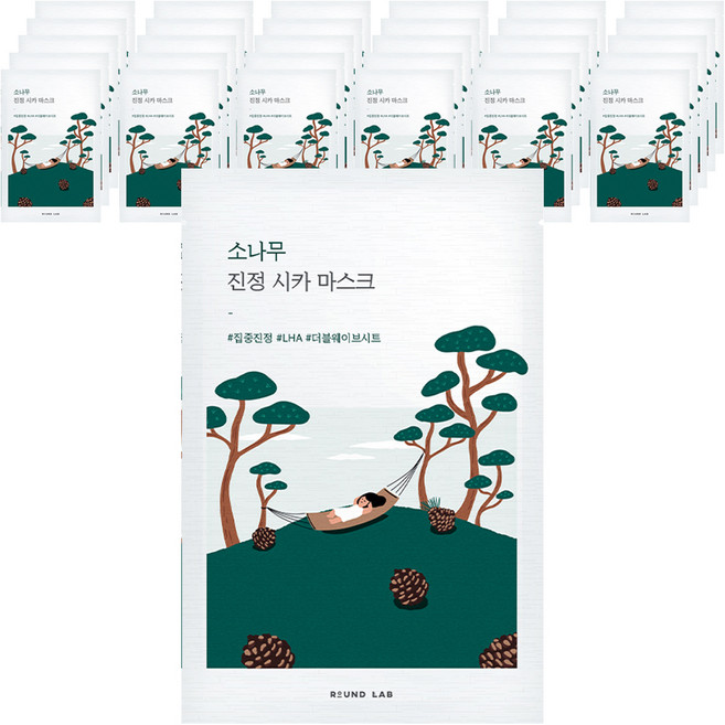 라운드랩 소나무 진정 시카 마스크, 1개입, 50개