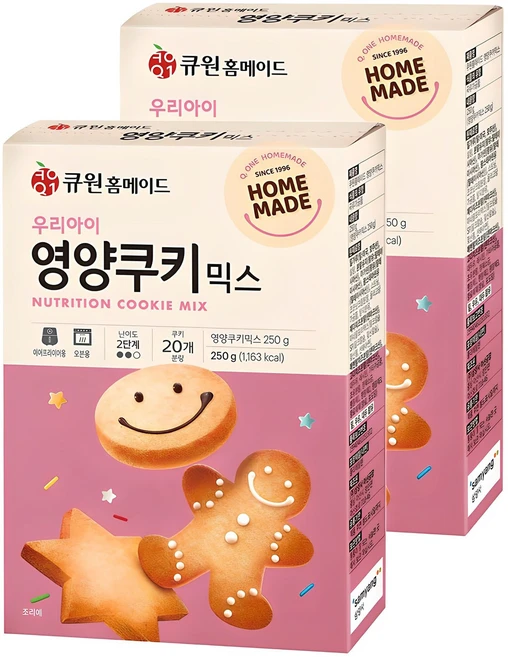 큐원 우리아이 영양쿠키믹스, 250g, 2개 - 쿠팡
