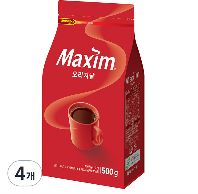 맥심 오리지날 커피, 500g, 1개입, 4개