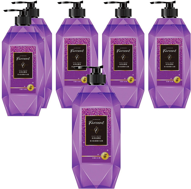 farcent 花仙子 香水胺基酸沐浴露, 絲滑白麝香, 780g, 6瓶