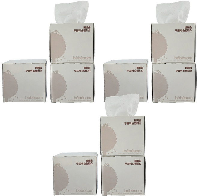 베베솜 무표백 순면 이유식 손입 콧물 티슈, 50g, 100매, 9개