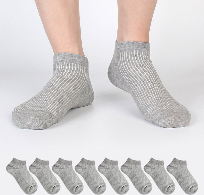 코지라벨 남성용 컬러 골지 스니커즈 발목양말 8켤레