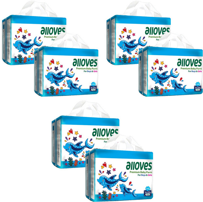 alloves 佰分愛 優質褲型尿布, 特大型(2XL）, 204張