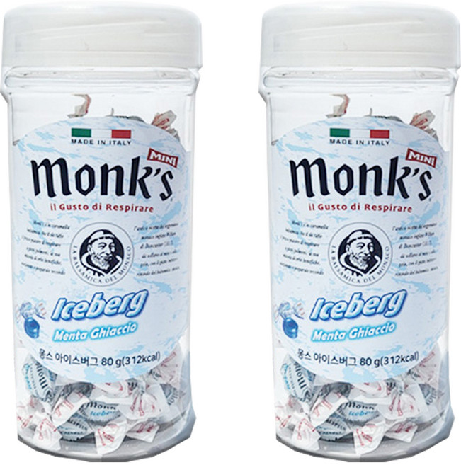 Monks 차량용 컵 홀더용 아이스버그 캔디, 80g, 2개