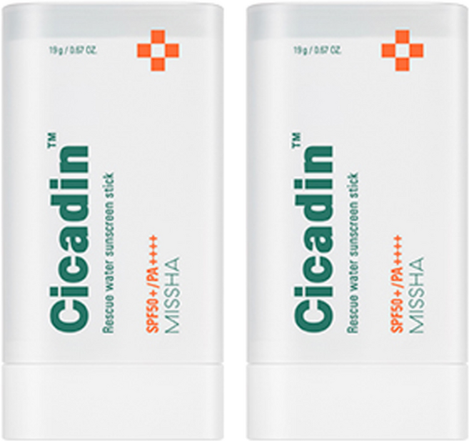 미샤 시카딘 레스큐 워터 선스틱 SPF50+ PA++++, 19g, 2개